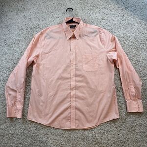Lauren Ralph Lauren Black Label Shirt Men XL Orange Check Button Long‎ Sleeve